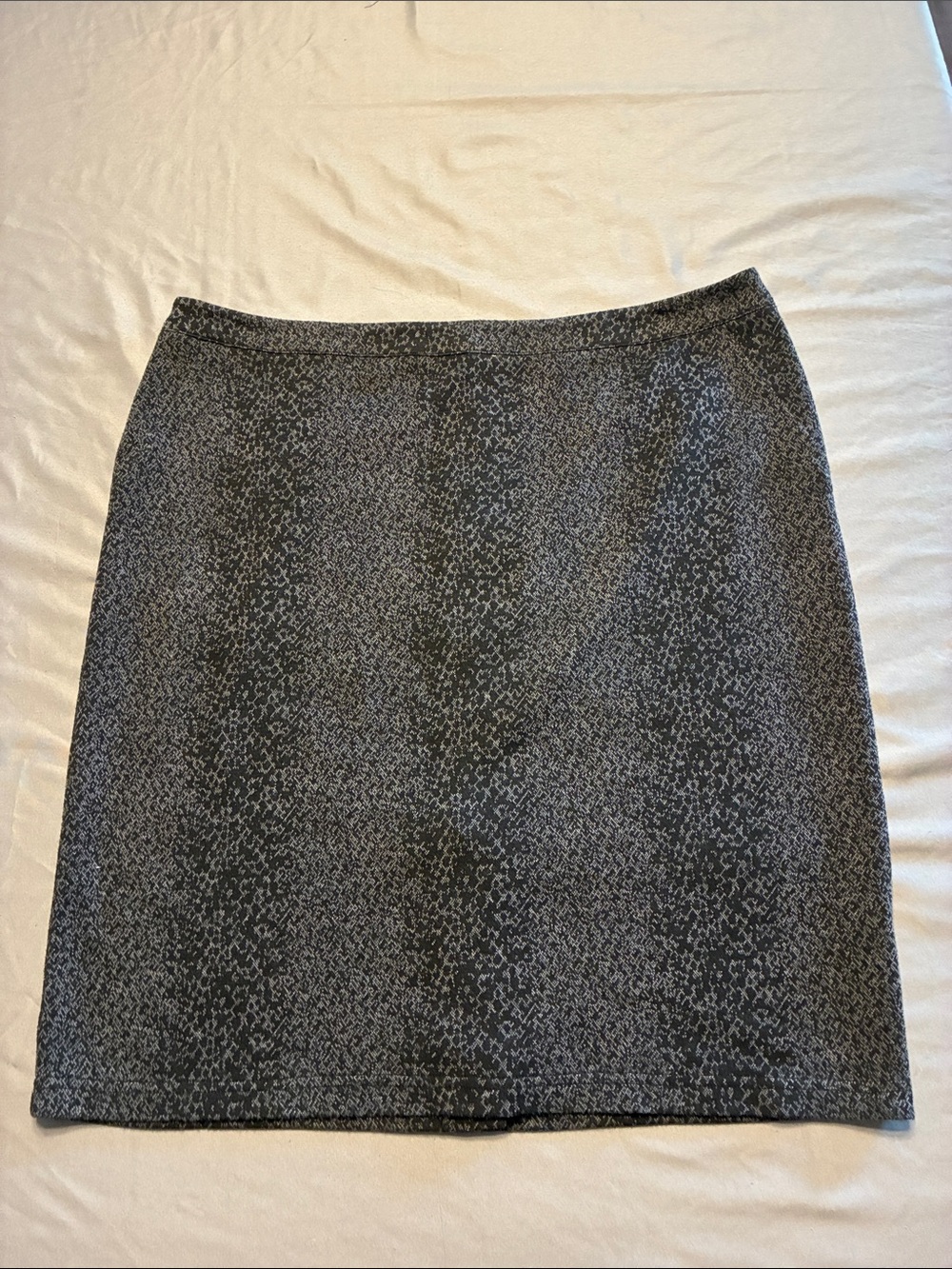 Spense Charcoal Gray Patterned Pencil Skirt